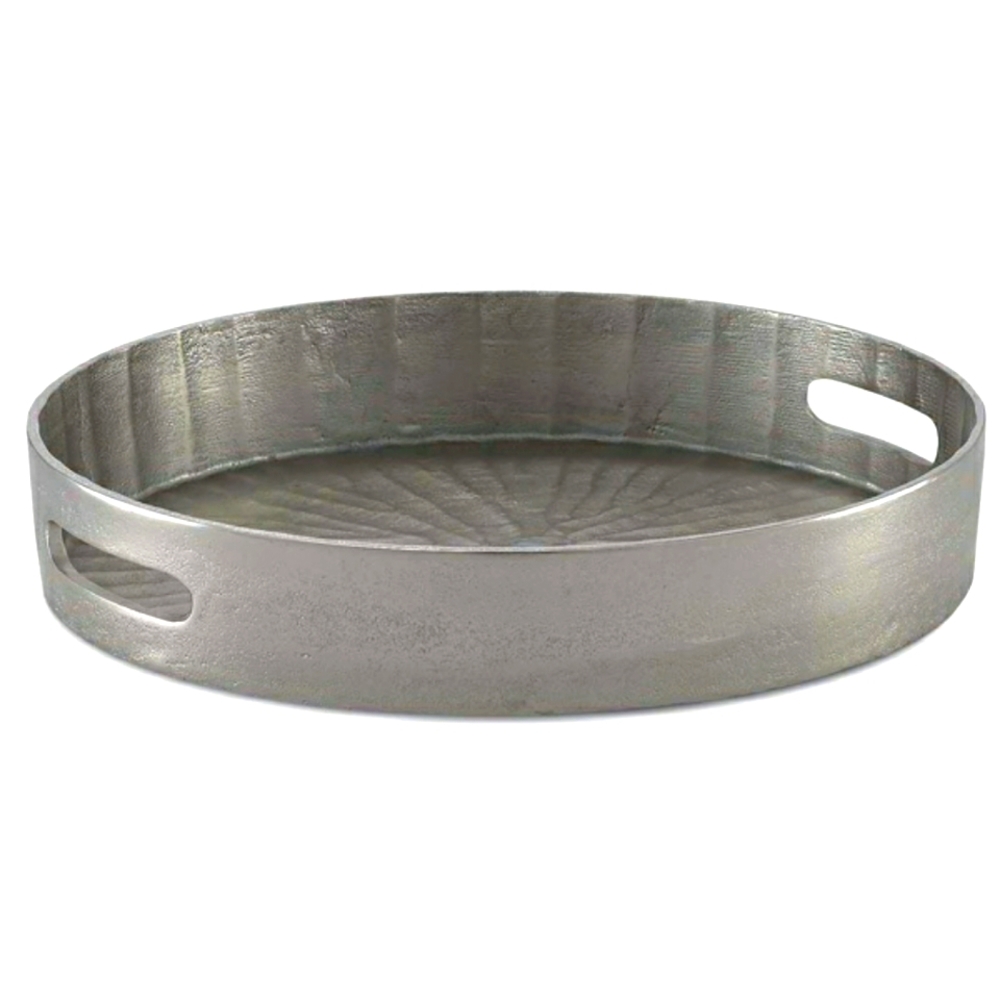 Silver wooden Round Serving plate